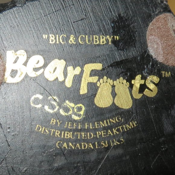 Bearfoots Bears Jeff Fleming Bic & Cubbie Card Pen Holder Resin Figurine Big Sky - Picture 14 of 14